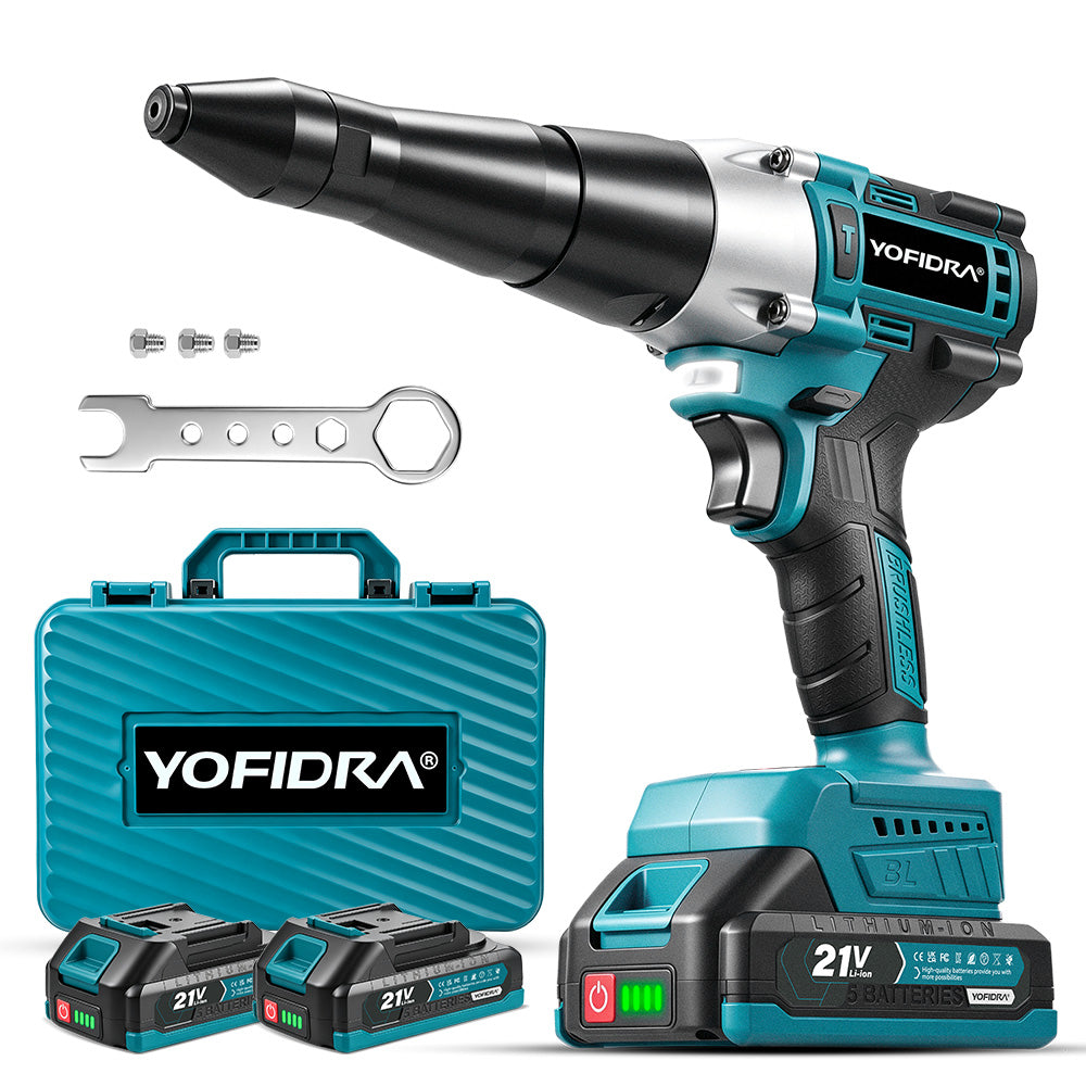 YOFIDRA 3.2-4.8mm Brushless Cordless Rivet Gun High Pull Force for Makita 18V Battery